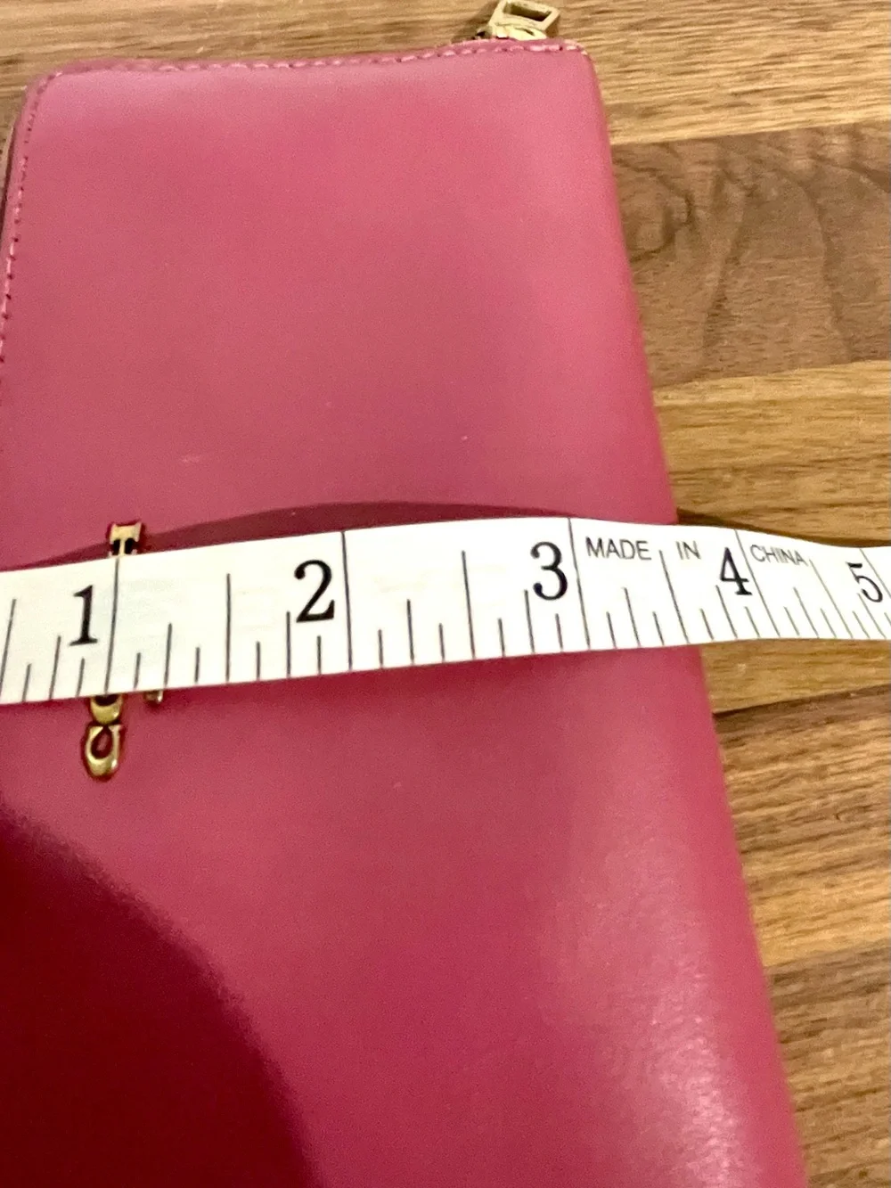 Coach Pink Leather Zip Around Wallet Organizer Card Holder Quiet Luxury Preppy